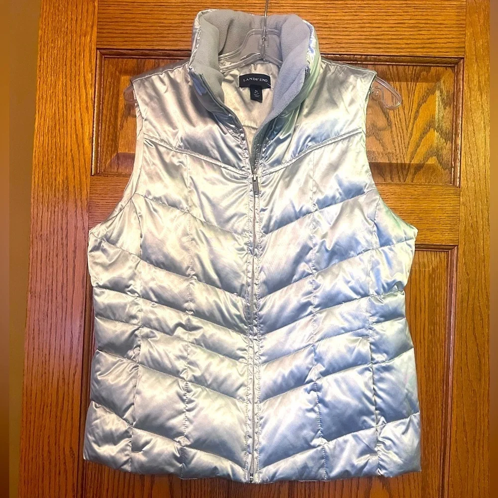 Lands' End Silver Puffer Vest